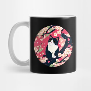 Cherry Blossom Kawaii Cat Sakura Japanese - Funny Cats Mug